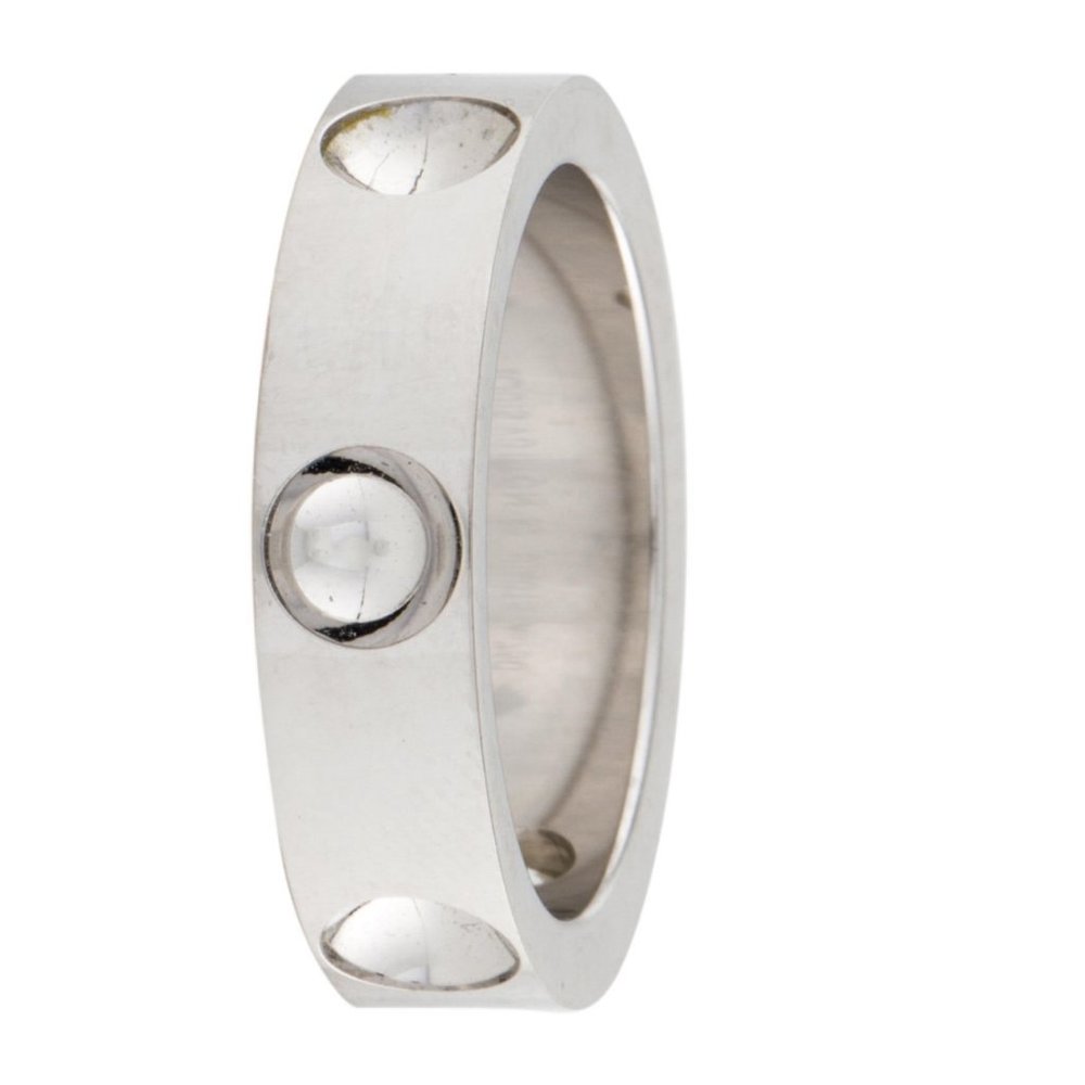 LOUIS VUITTON 18K WHITE GOLD & DIAMOND EMPREINTE BAND RING - Picture 3 of 8